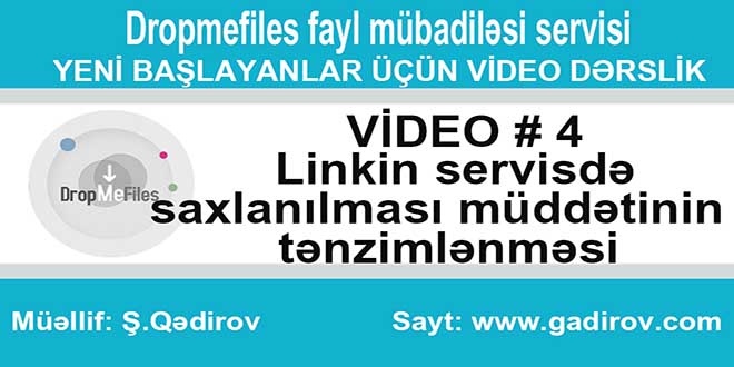 Linkin servisdə saxlanılması müddətinin tənzimlənməsi