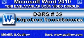 Word 2010 proqramında fiqurların formatlanması