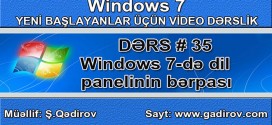Windows 7-də dil panelinin bərpası
