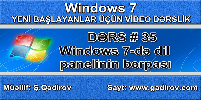 Windows 7-də dil panelinin bərpası