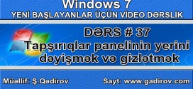 Tapşırıqlar panelinin gizlədilməsi