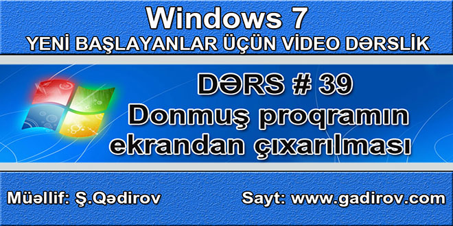 Donmuş proqramın ekrandan çıxarılması