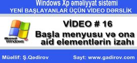 Başla menyusu və ona aid elementlərin izahı