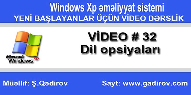 Windows Xp-də dil opsiyaları