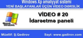 Windows Xp-də idarəetmə paneli