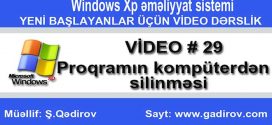 Proqramın kompüterdən silinməsi