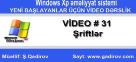 Windows Xp-də şriftlər