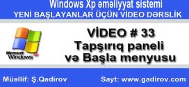Tapşırıq paneli və Başla menyusu