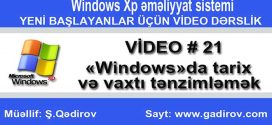 Windows Xp-də tarix və vaxtın tənzimlənməsi