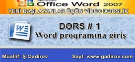 Microsoft Word 2007 proqramına giriş