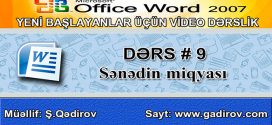 Word 2007 sənədin miqyasını dəyişmək