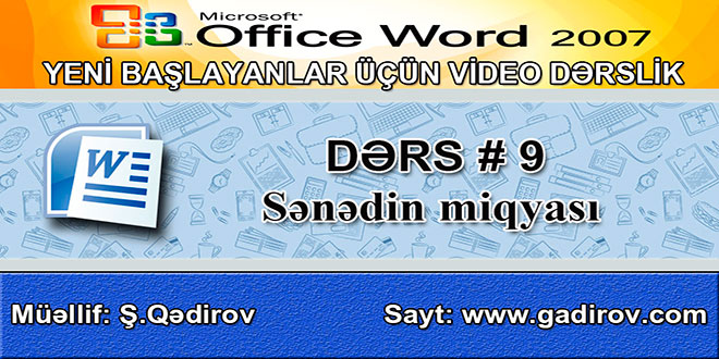 Word 2007 sənədin miqyasını dəyişmək