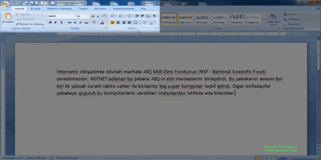 Word 2007 proqramında abzasların düzlənməsi