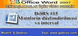 Mətnlərin düzləndirilməsi və interval