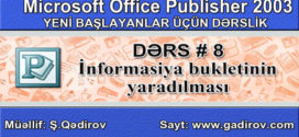 Publisher 2003 informasiya bukletinin yaradılması