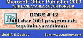 Publisher proqramında təqvimin yaradılması