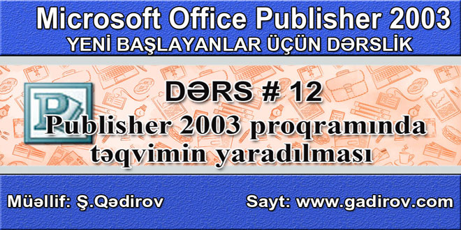 Publisher proqramında təqvimin yaradılması