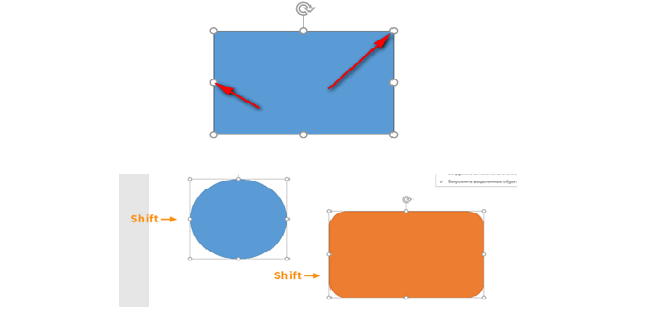 PowerPoint obyektlərin ölçülərinin dəyişdirilməsi