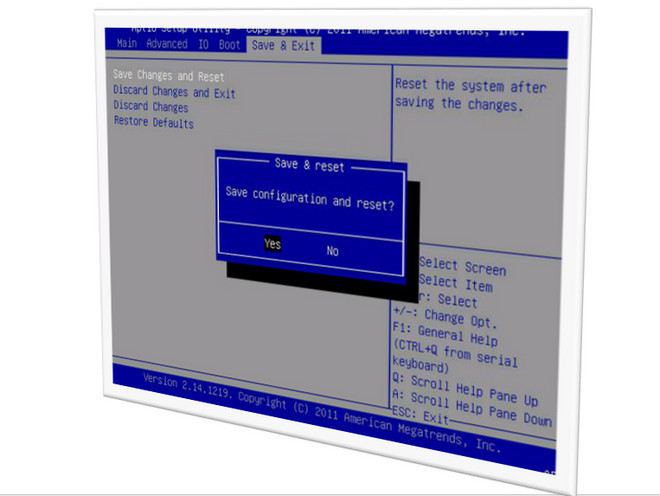 Save & Exit Setup parametri