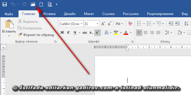 Word 2016 proqramında sənədlərlə iş