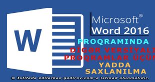 Digər versiyalı proqramlar üçün yadda saxlanılma
