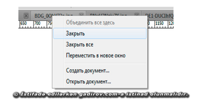 Adobe Photoshop-da pəncərələrin bağlanması üsulları