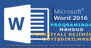 Word 2016 məhdud funksiyalı rejimin dəyişdirilməsi