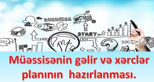 Müəssisənin gəlir və xərclər planının hazırlanması