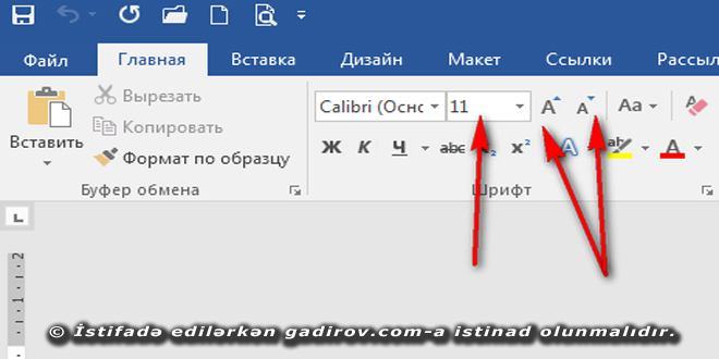 Word 2016 Şrift və Abzas alətlər qrupu