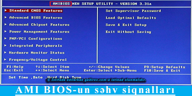 AMI BIOS-un səhv siqnalları