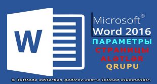ПАРАМЕТРЫ СТРАНИЦЫ alətlər qrupu