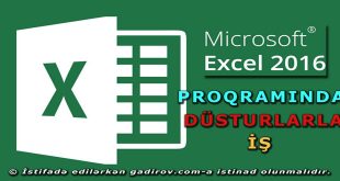 Excel 2016 proqramında düsturlarla iş
