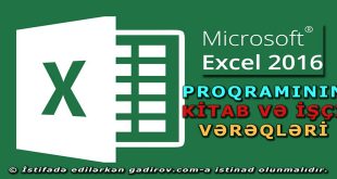 Excel 2016 kitab və işçi vərəqlər
