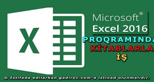 Excel 2016 proqramında kitablarla iş