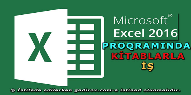 Excel 2016 proqramında kitablarla iş