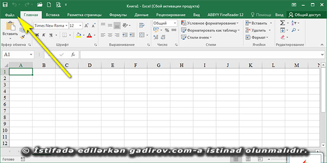 Excel 2016 proqramında kitablarla iş