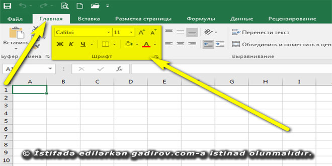 Excel 2016 proqramında verilənlərin formatı