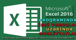 İşçi vərəqlər üzərində əməliyyatlar