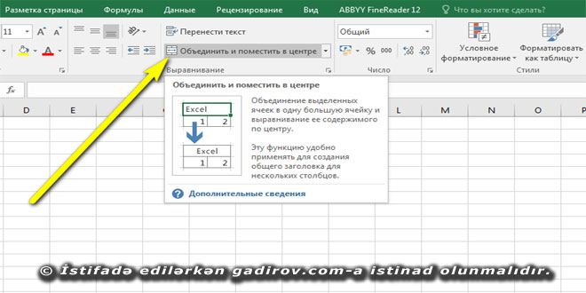 Merge and Center alətinin iş prinsipi necədir?