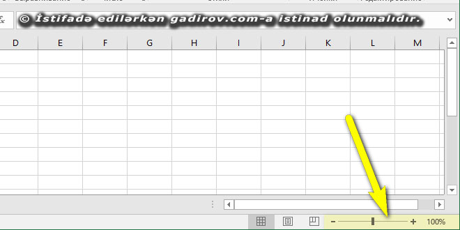 Excel 2016 proqramının interfeysi