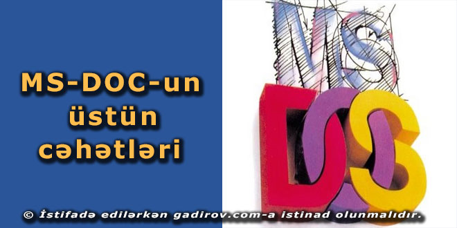 MS-DOS-un üstün cəhətləri