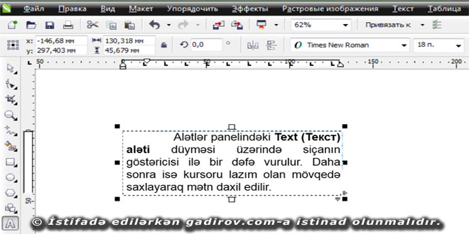 CorelDraw proqramında mətnlərlə işləmək