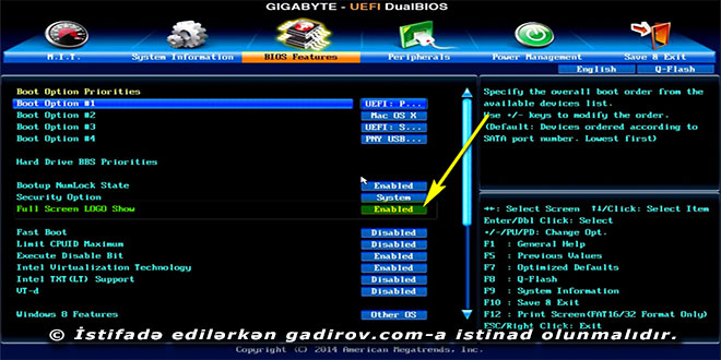 Advanced BIOS Features