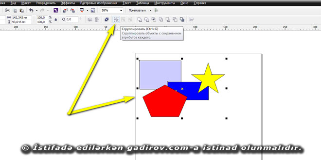 Corel Draw proqramında obyektlərin qruplaşdırılması