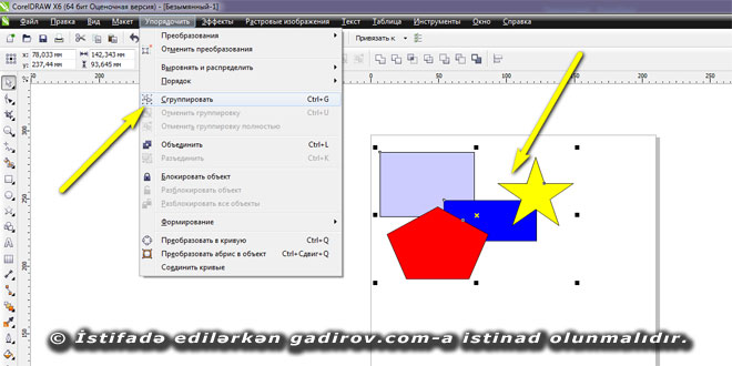 Corel Draw proqramında obyektlərin qruplaşdırılması