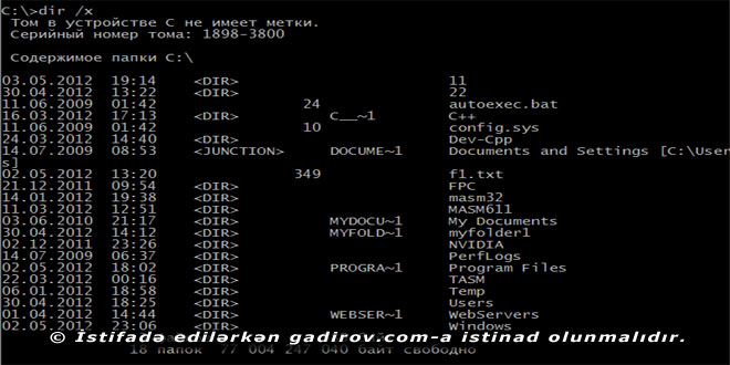 MS-DOS əməliyyat sistemində fayl anlayışı