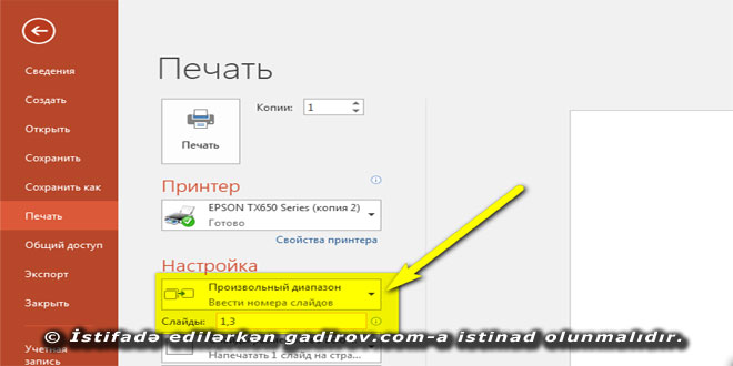 PowerPoint 2016 slaydların çap edilməsi PowerPoint 2016 slaydların çap edilməsi