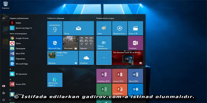 Windows 10 ƏS-nin tətbiqinə qoyulan tələblər