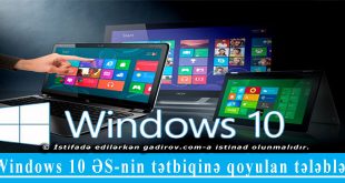 Windows 10 ƏS-nin tətbiqinə qoyulan tələblər