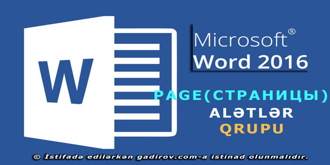 Word 2016 proqramında Page alətlər qrupu